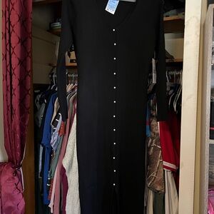 J for Justify Black Long Sleeve Dress